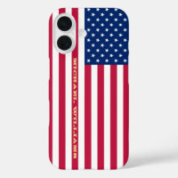 USA American Flag Gold Monogram Patriotic Stylish