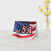 USA - American Flag Grußkarte Karte (Gelbe Blume)
