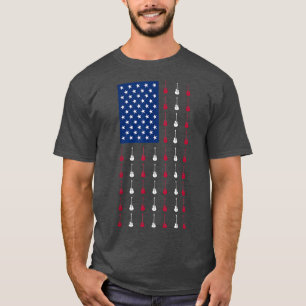 USA American Flag Guitar Music Funny 4. Juli G T-Shirt