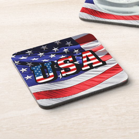 USA - American Flag Hard Plastic Untersetzer (Linke Seite)
