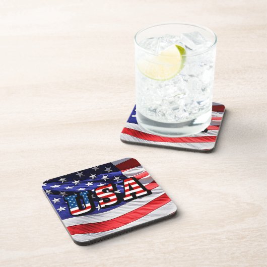 USA - American Flag Hard Plastic Untersetzer (Rechte Seite)