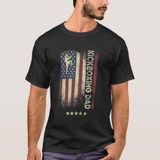 USA American Flag  Kickboxing Dad 1 T-Shirt (Vorderseite)