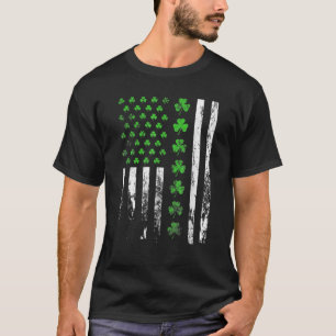 USA American Flag Kleeblatts Irish St Patrick's Da T-Shirt