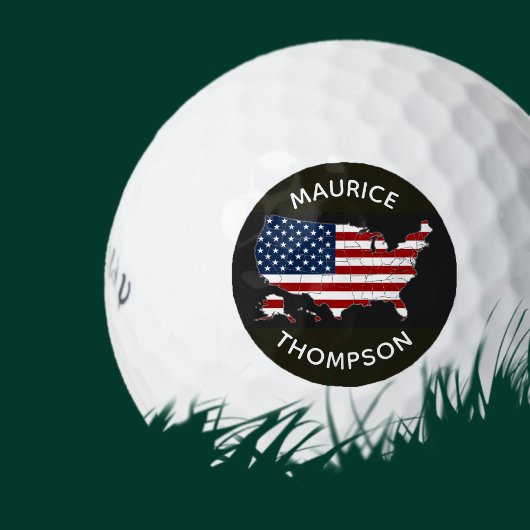 USA American Flag Map Custom Patriotic Golfball