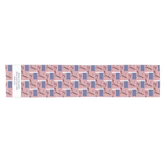 USA AMERICAN Flag Map Gepasste Schrift Kurzer Tischläufer (Horizontal)