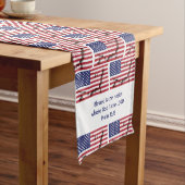 USA AMERICAN Flag Map Gepasste Schrift Kurzer Tischläufer (Beispiel)