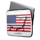 USA AMERICAN Flag Map Patriotic Computer Laptopschutzhülle (Vorderseite Links)