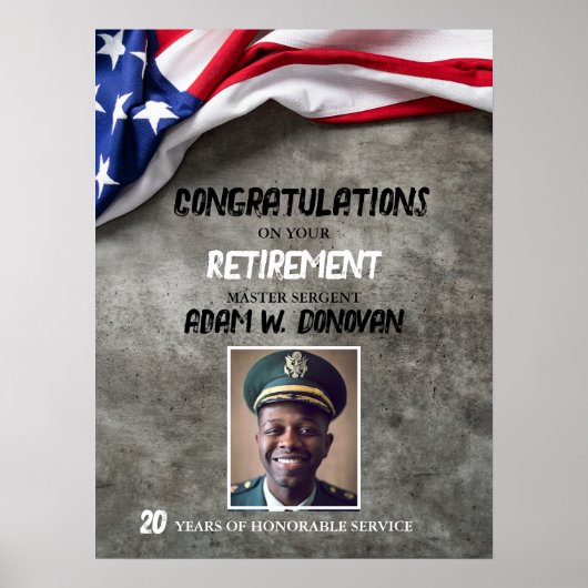 USA American Flag Military Retirement Welcome Poster (Vorne)