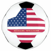 USA American Flag Mit Monogramm Name Patriotic Tea Fußball (Vorderseite)
