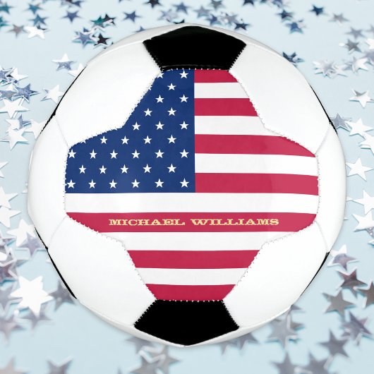 USA American Flag Mit Monogramm Name Patriotic Tea Fußball