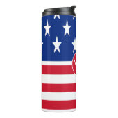 USA American Flag Mit Monogramm Thermosbecher (Nach links gedreht)