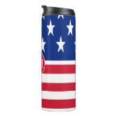USA American Flag Mit Monogramm Thermosbecher (Nach rechts gedreht)