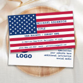 USA American Flag Modern Your Logo Patriotic Visitenkarte