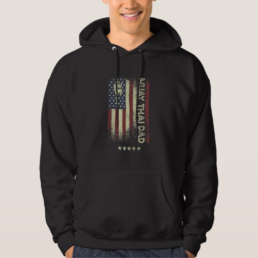 USA American Flag Muay Thai Dad 1 Hoodie (Vorderseite)