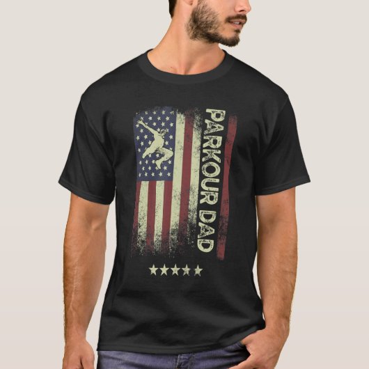 USA American Flag  Parkour Dad 1 T-Shirt (Vorderseite)