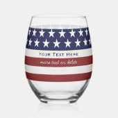 USA American Flag Patriotic 4. Juli Personalisiert Weinglas Ohne Stiel (Vorderseite)