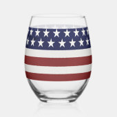 USA American Flag Patriotic 4. Juli Personalisiert Weinglas Ohne Stiel (Rückseite)