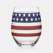 USA American Flag Patriotic 4. Juli Personalisiert Weinglas Ohne Stiel (Links)