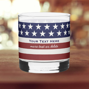 USA American Flag Patriotic 4. Juli Personalisiert Whiskyglas