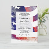 USA American Flag Patriotic Christlich Wedding Einladung (Stehend Vorderseite)