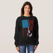 USA American Flag Patriotic Dog St Bernard Sweatshirt (Vorne ganz)