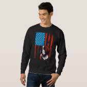 USA American Flag Patriotic Dog St Bernard Sweatshirt (Vorne ganz)