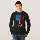 USA American Flag Patriotic Dog St Bernard T-Shirt (Vorne ganz)