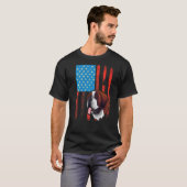 USA American Flag Patriotic Dog St Bernard T-Shirt (Vorne ganz)