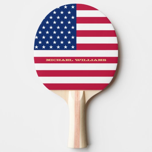USA American Flag Patriotic Monogram Table Tennis Tischtennis Schläger (Vorderseite)