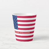 USA American Flag Patriotic Personalisiert Monogra Milchtasse (Vorderseite)