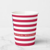 USA American Flag Patriotic Personalisiert Monogra Pappbecher (Links)