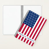 USA American Flag Patriotic Red White Blue Name Notizblock (Innen)