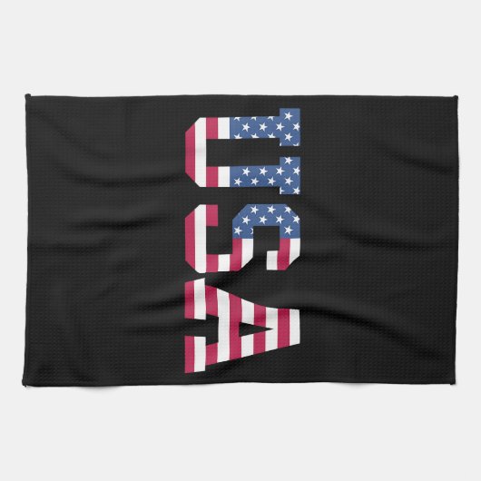 USA American Flag Patriotic Red White Blue Stars & Geschirrtuch (Horizontal)