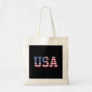 USA American Flag Patriotic Red White Blue Stars & Tragetasche