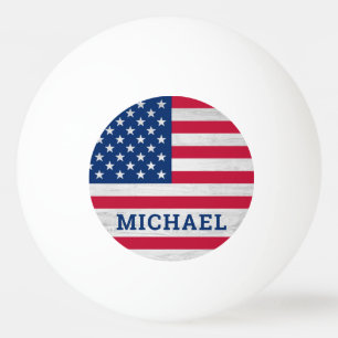 USA American Flag Patriotic Red White Blue  Tischtennisball