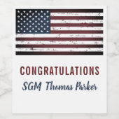 USA American Flag Patriotic Retirement Party Weinetikett (Einzelnes Label)