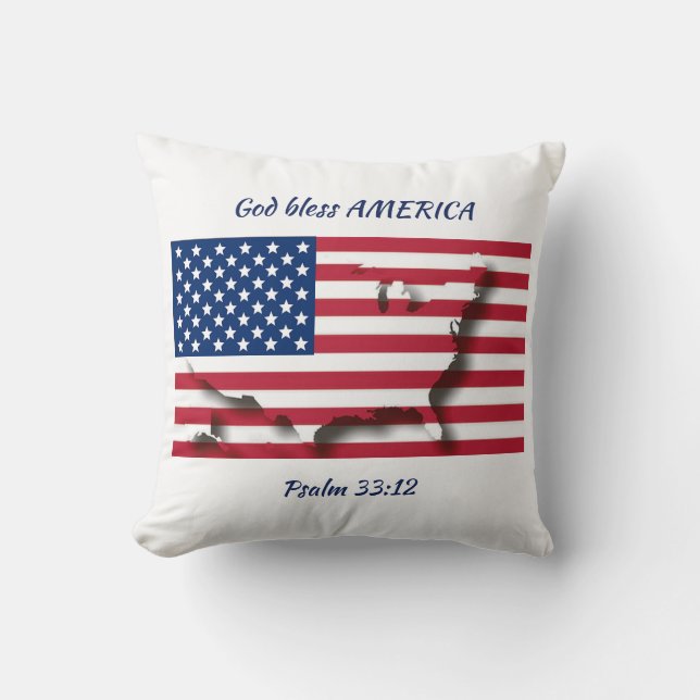 USA AMERICAN FLAG Patriotic Scripting Custom Kissen (Vorderseite)