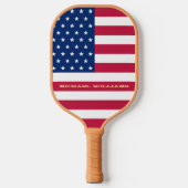 USA American Flag Patriotic Team Monogram Pickleball Schläger (Vorderseite)
