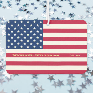 USA American Flag Patriotic Zitat Mit Monogramm Ca Autolufterfrischer