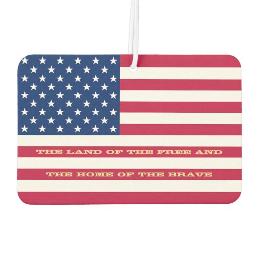 USA American Flag Patriotic Zitat Mit Monogramm Ca Autolufterfrischer (Rückseite)