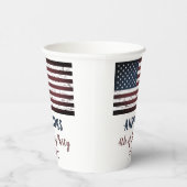 USA American Flag Personalisiert 4. Juli Patriotic Pappbecher (Rechts)
