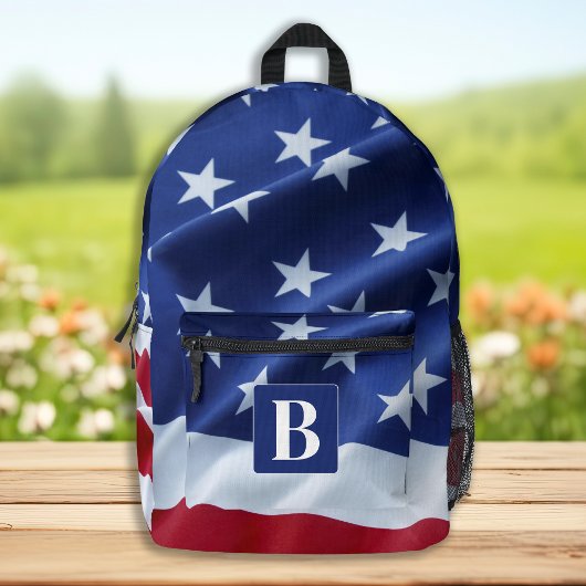 USA American Flag Personalisiert Monogram Patrioti Bedruckter Rucksack