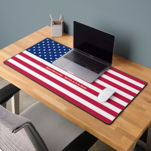 USA American Flag Personalisiert Monogram Patrioti Schreibtischunterlage