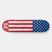 USA American Flag Personalisiert Monogram Patrioti Skateboard (Horizontal)