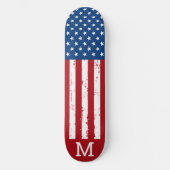 USA American Flag Personalisiert Monogram Patrioti Skateboard (Vorderseite)