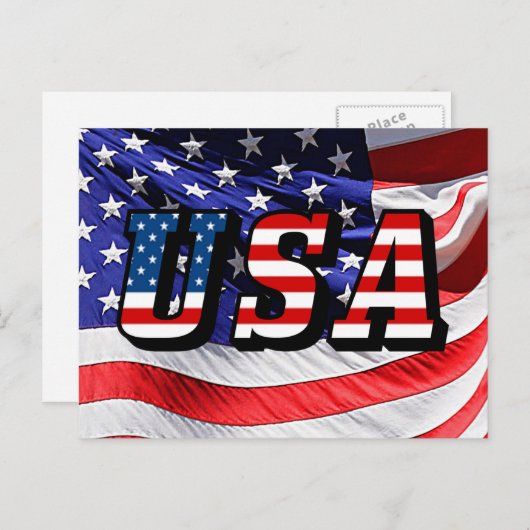 USA - American Flag Postcard Postkarte (Vorne/Hinten)