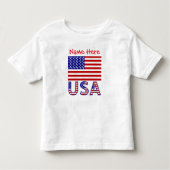 USA American Flag Red Personalisiert Kleinkind T-shirt (Vorderseite)