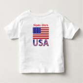 USA American Flag Red Personalisiert Kleinkind T-shirt (Rückseite)