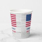 USA American Flag Red White Blue 4. Juli Pappbecher (Rechts)