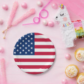 USA American Flag Red White Blue Patriotic Pappteller (Party)